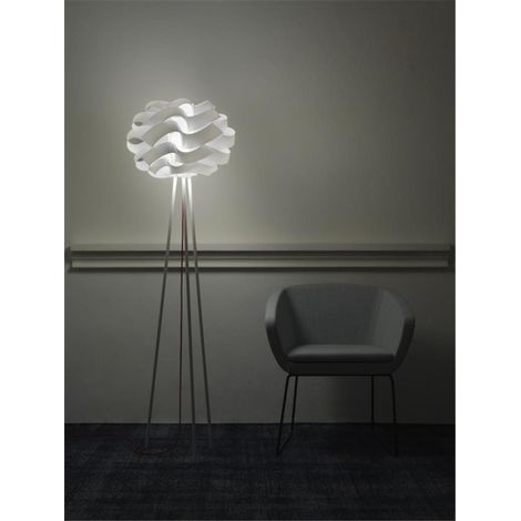 CLOUD Weiße dreibeinige Stehlampe Durchmesser 50x H160 cm (1/3)
