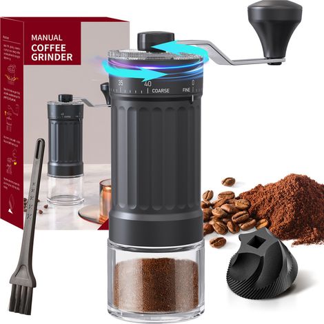 Molino De Café Manual - Mecanismo De Molienda Cónico Cerámico - 40 Ajustes De Granulometría - Para AeroPress Pour-Over Y Cafeteras Moka - 30 G (1/5)