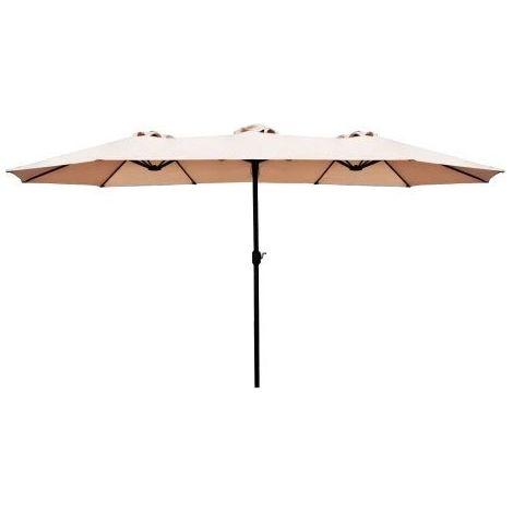 OMBRELLONE DOPPIO 460X270 CM ECRU' ACCIAIO APERTURA MANOVELLA BASE ESCLUSA