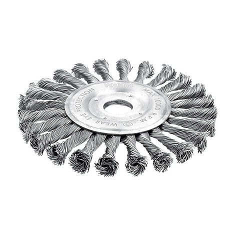 SPAZZOLA ACCIAIO RITORTO + FORO 7706 WOKIN - MM 125 F.MM 22,2 770605- 4 pezzi