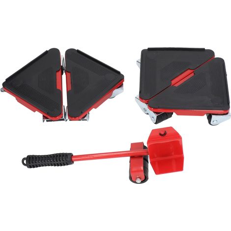 Lot rouge 5 pièces Support de meuble universel 300kg pour déplacer canapé table armoire (1/5)