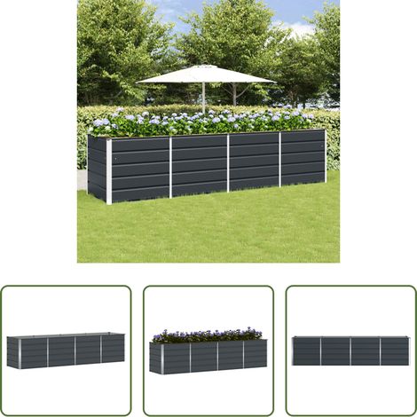 Garten - Pflanzkübel Anthrazit 240 x 80 x 75 cm Stahl (1/5)
