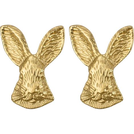 Lot de 2 boutons de porte modernes et minimalistes en forme de tête de lapin en laiton massif pour armoires de cuisine, tiroirs et poignées avec vis de montage (1/5)