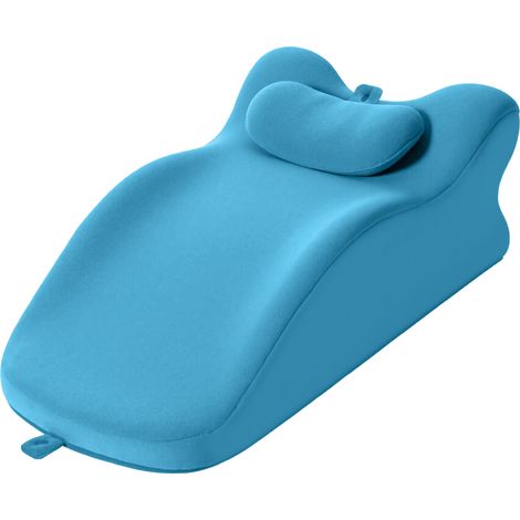 CHICFURN Coussin de lecture ergonomique 4 en 1 en mousse à mémoire de forme, coussin de positionnement pour lit et canapé, dossier incliné bleu (1/5)