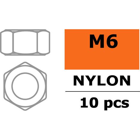 Revtec - Hexagon Nut - M6 - Nylon - 10 pcs