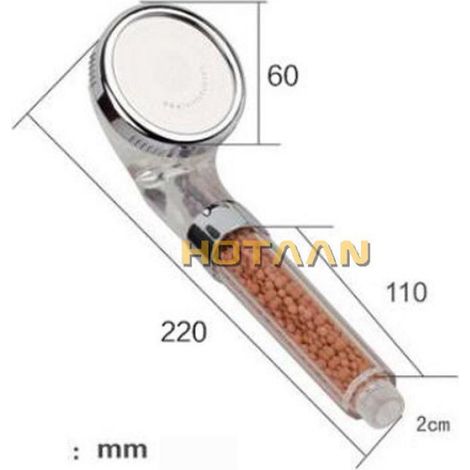Cristal Anion spa Main de maintien Salle de bain douchette pomme de douche Filtre Pressuriser Économiser de l'eau. [E882773484] (1/4)