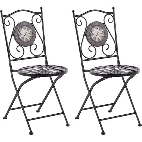 Gartenstuhl 2er Set CARIATI Metall Schwarz