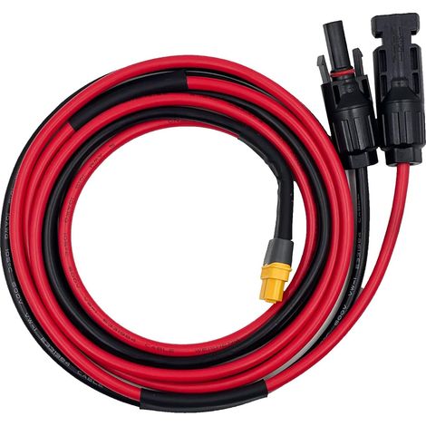 Câble solaire (10 AWG, connecteur solaire vers XT60, adaptateur de câble, 6 mm², panneau solaire, compatible avec Powerstation (1,5 m) (1/5)