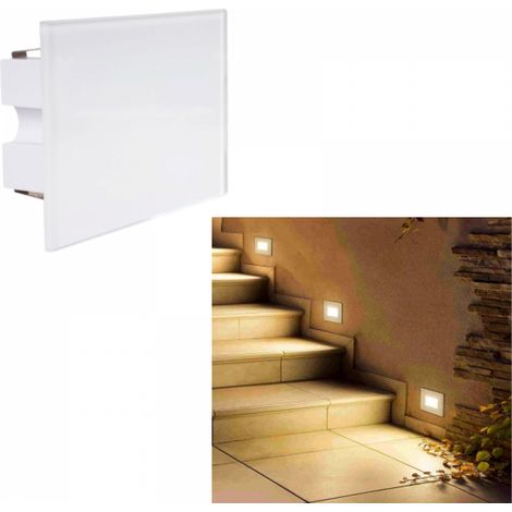 UNIVERSO ES37-B3C SEGNAPASSO SMD LED RETTANGOLARE IN VETRO MONTAGGIO A INCASSO 503E 4W CCT SWITCH CAMBIA COLORE LUCE IP65