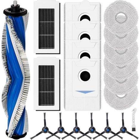 Zubehörset für Ecovacs DEEBOT X5 Omni mit Walzenbürste, HEPA-Filtern, Reinigungstüchern, Staubbeuteln und Seitenbürsten (1/4)