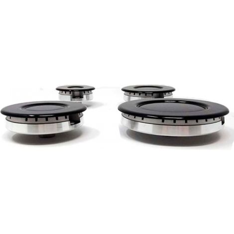 Juego 4 Quemadores y Tapetas Completo 100mm, 2x 75mm, 55mm Compatible con Teka, Balay, Bosch, Fagor, Edesa e Indesit