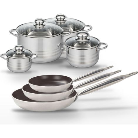 Lot Poêles 24/28/32 cm & Faitouts 12/16/20/24 cm Elo Bistro Line (1/5)