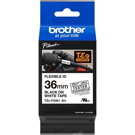 Brother TZE-FX261 cinta para impresora de etiquetas Negro sobre blanco