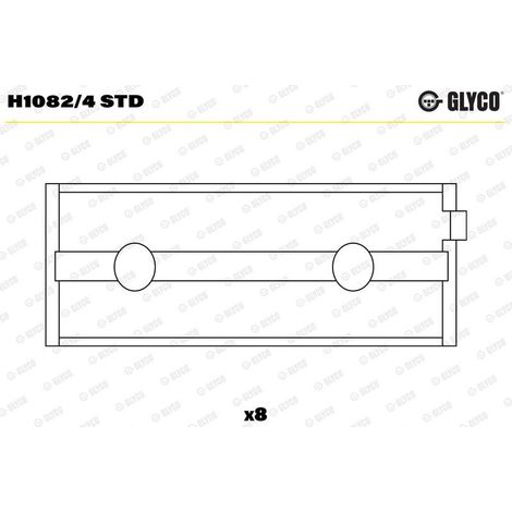 Coussinet de paliers de vilebrequin GLYCO H1082/4 STD ALFA ROMEO 60568882
