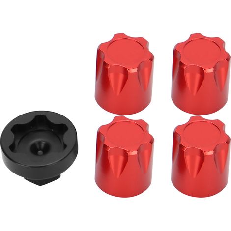 Jantes RC 4 pièces avec bouchons et écrous M4 pour modèles Traxxas TRX4, SCX10, D90 - Rouge
