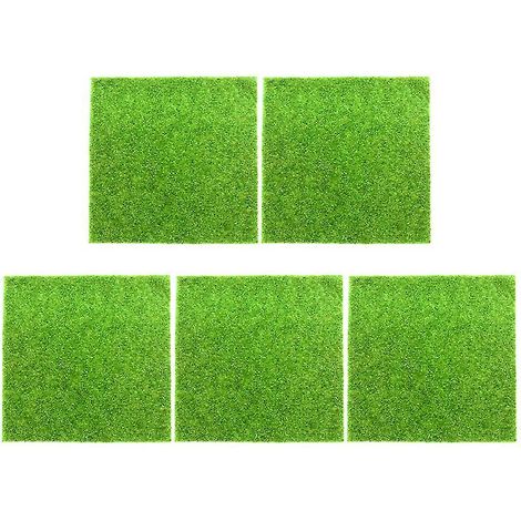 5 Stück grüne Kunststoff-Rasenmatte (1/3)