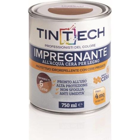 IMPREGNANTE ALLACQUA CERA PER LEGNO PROTETTIVO IDROREPELLENTE COLORE NOCE SCURO 750ML