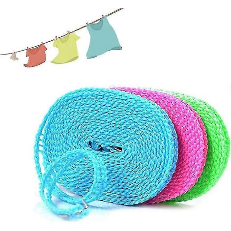 Stück windfeste Wäscheleinen, rutschfeste Wäscheleinen aus Nylon, Wäscheleinenseil für den Innen- und Außenbereich