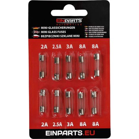 Fusibili in vetro 5×20 mm 250V, 10 pezzi EPFUSE36 (1/2)