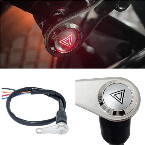 Roter Motorrad-LED-Schalter, 12 V Universal-EIN+AUS-Lenkerschalter, Druckknopf-Arbeitslichtschalter