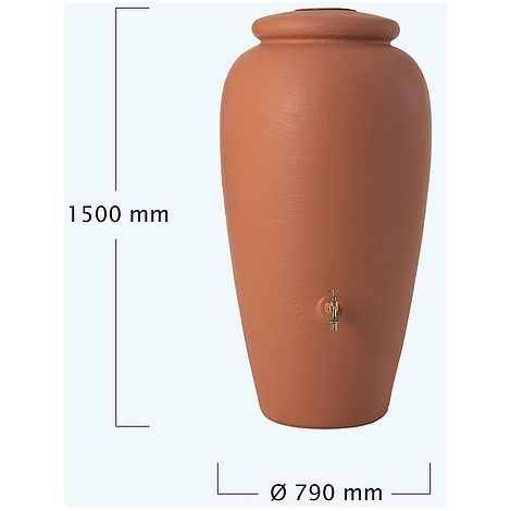 Garantia – Récupérateur d'eau de pluie enterré 500L – En polyéthylène renforcé – Filetage moulé pour robinet – 995155