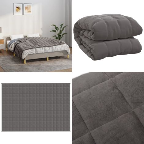 Couverture lestée Gris 140x200 cm 10 kg Tissu - Couverture Lestée - Couverture Poids - Sommeil Profond - Relaxation - Stress - Home & Living (1/5)