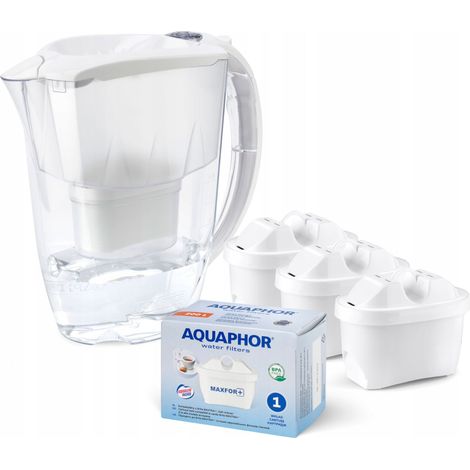 Caraffa filtrante Aquaphor Amethyst da 2,8 litri + 3 cartucce, bianca (1/5)
