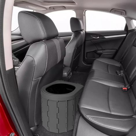 Hofuton Toilette Portable Camping - Toilet pour Hommes et Femmes - Seau Hygiénique pour Voiture - Toilettes de Voiture Pliables pour Adultes - Noir (1/5)