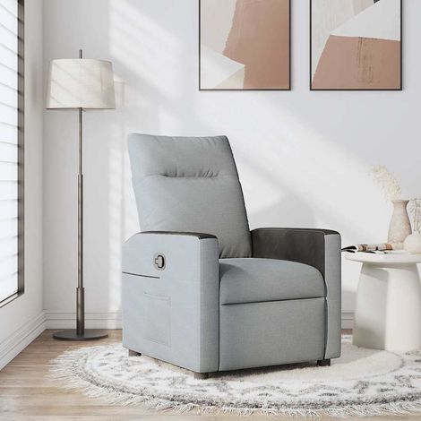 Sillón reclinable de tela gris claro vidaXL (1/5)