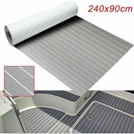 1 pièce Tapis de pont EVA, antidérapant et confortable, revêtement teck pour bateau, 240 cm x 90 cm x 5 mm, usage yacht et embarcation légère