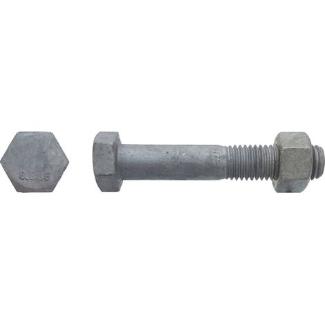 Boulon tête hexagonale SB ISO 4014/4032 Filetage Partiel classe 8,8 - 14 x 50 mm galvanisé - BIVI
