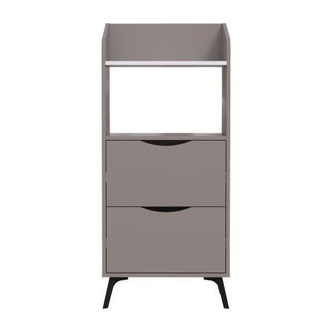Mobile Multiuso 60x36x136 cm con 2 Cassetti e 1 Ripiano in Melamina Tortora (1/3)