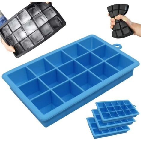 Set of 3 Gelo silicone molds for 15 cubes (blue) - AquaForge