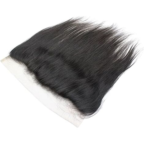 Frontal de encaje 13x4, cabello liso brasileño, línea de cabello natural con cabello de bebé. (1/2)