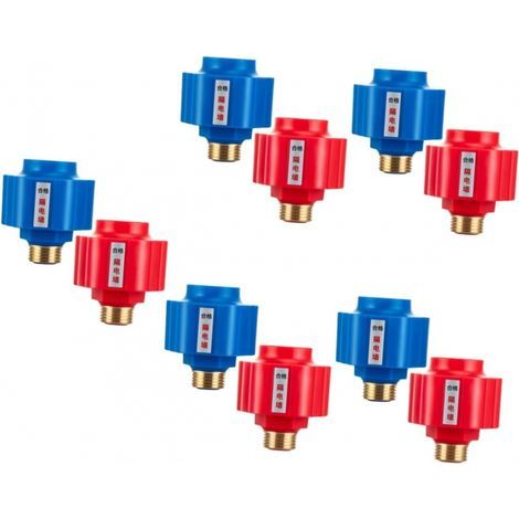 10 piezas de accesorios de partición para calentador de agua a gas Fireguard rojos y azules, dispositivo de partición a prueba de golpes para calentador de agua eléctrico, componente de cobre para cab (1/5)