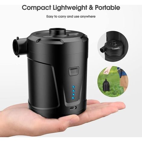 Pompe à air électrique - Non spécifié - Mini - 5000mAh - Débit d'air 300 L/min - 3 Buses d'air (1/4)