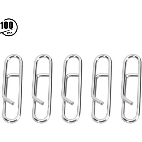 100 pièces attaches ovales en acier inoxydable, solides et rapides, pour pêche et bricolage (1/5)