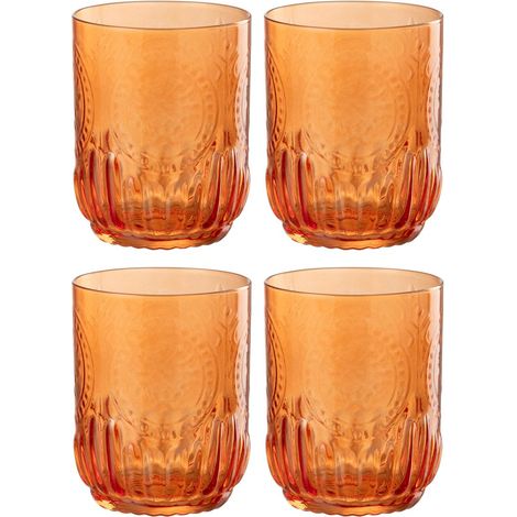 Lot de 4 Verres Design "Maya" 32cl Orange
