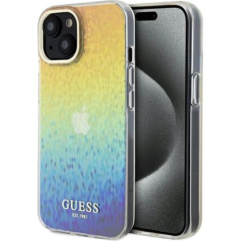 Coque rigide multicolore Guess GUHCP14SHDECMI pour iPhone 14/15/13 6,1 pouces, effet miroir à facettes Disco irisé (1/5)