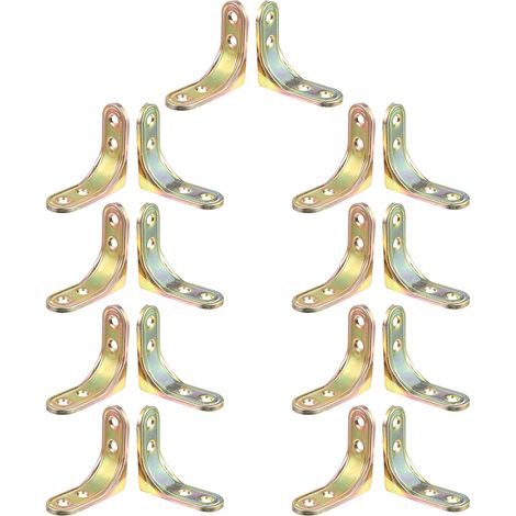 Lot de 20 équerres métalliques robustes à angle droit en fer (1/5)