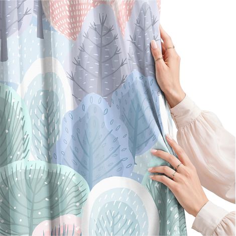Rideau pour salon, cuisine, chambre, enrouleur à galon, voilage prêt à poser 150 cm (1/5)