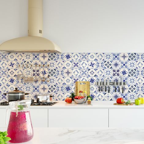 Sticker Mural Carrelage adhésif Cuisine Salle de Bain - 30 STICKERS CARRELAGES AZULEJOS COLUMBIANI - 30stickers10x10cm (1/5)