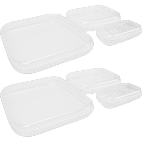Ensemble de 6 pochettes de rangement transparentes à coque rigide et fermeture éclair, 3 tailles, imperméables, pour maquillage et produits de toilette. (1/5)