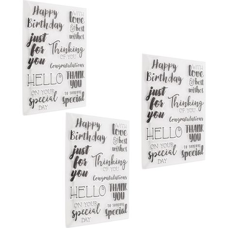 Lot de 3 tampons transparents TPR réutilisables pour scrapbooking, fabrication DIY, albums photos, cartes de voeux et loisirs créatifs. (1/5)