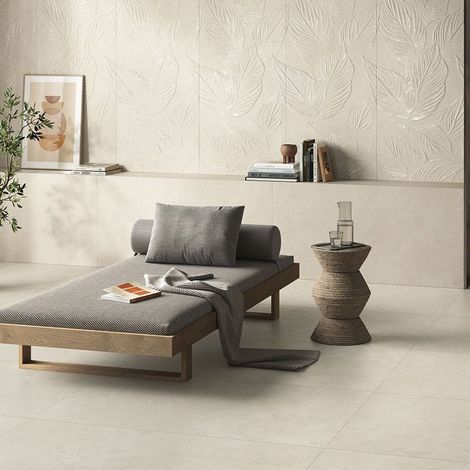 Baldosa En Gres Porcelánico Efecto Cemento Marfil 60X120 - Cs25116 (Ceramishop.es)