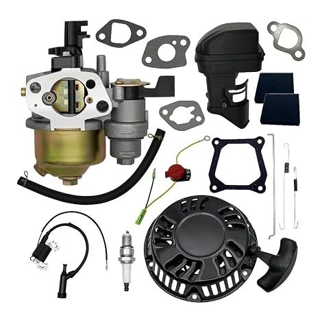 Kit Carburateur et Lanceur Moteur 196cc 212cc 224cc / Bobine, Filtre a Air, Bougie, Ressorts Moteur GX160 GX200 212 Mini Bike Kart