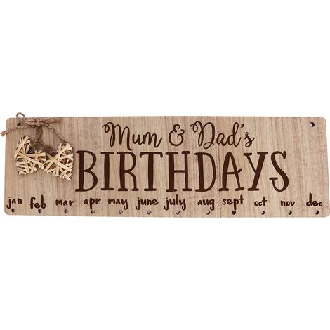 Calendrier d'anniversaire suspendu en bois avec crochets, motif à jetons ronds, idéal pour décorer un mur de chambre ou de bureau. Cadeau idéal. (1/5)