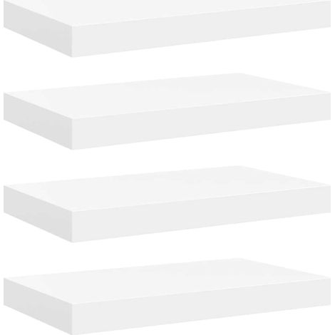 Scaffali a Parete  Mensola da Parete 4 pz Bianchi 40x23x3,8 cm in MDF (1/5)