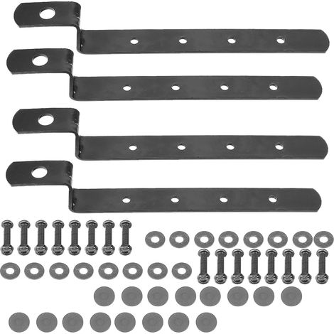 Ensemble de supports pour coffre latéral moto en fer noir tuning universel Kawasaki Yamaha Suzuki Honda 53x35x215mm 4 supports 16 vis 16 rondelles 16 cales (1/5)