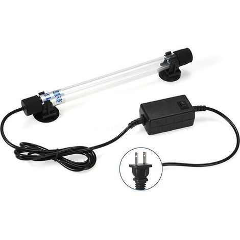 Stérilisateur UV/nettoyeur d'eau submersible Bjxy pour aquarium, convient aux bassins et aquariums, norme américaine. (1/4)